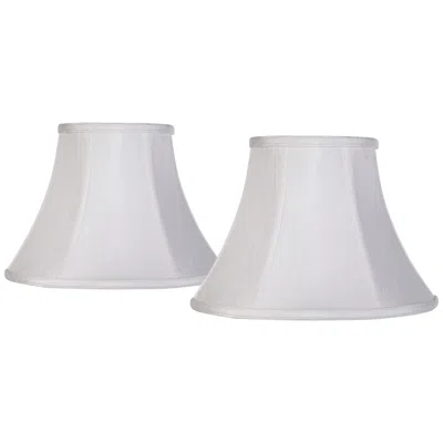 Springcrest White Fabric Set Of 2 Bell Lamp Shades 6x12x9 (spider)