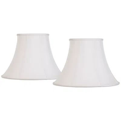 Springcrest White Fabric Set Of 2 Bell Lamp Shades 9x18x13 (spider)