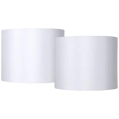 Springcrest White Hardback Drum Lamp Shade 14x14x11 (spider) Set Of 2
