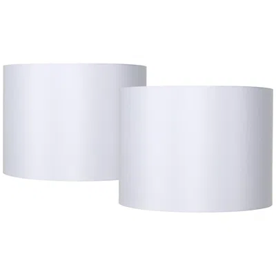 Springcrest White Hardback Drum Lamp Shades 16x16x12 (spider) Set Of 2