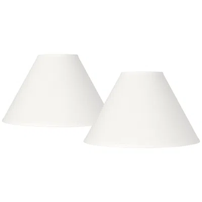 Springcrest White Linen Chimney Lamp Shades 6x17x10 (spider) Set Of 2