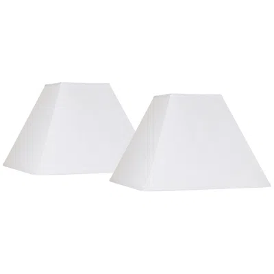 Springcrest White Linen Set Of 2 Square Lamp Shades 7x17x13 (spider)