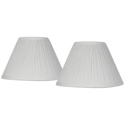 Springcrest White Mushroom Pleated Set Of 2 Shades 5x11x7.5 (clip-on)