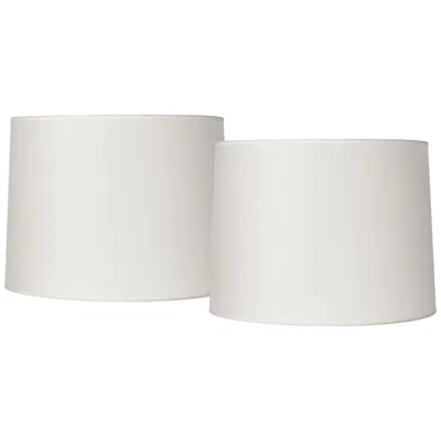 Springcrest White Set Of 2 Hardback Drum Lamp Shades 13x14x10 (spider)