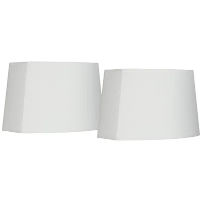 Springcrest White Set Of 2 Oval Lamp Shades 10/12.5x11/15x10 (spider)