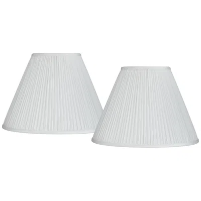 Springcrest White Set Of 2 Pleated Empire Lamp Shades 7x16x12 (spider)