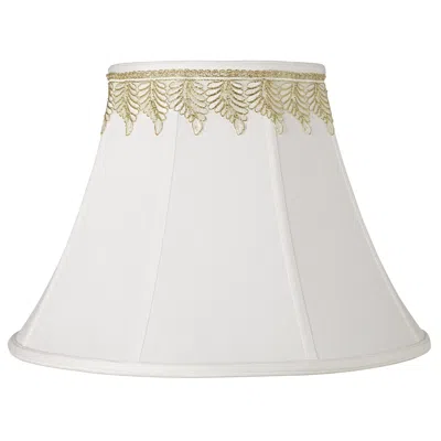Springcrest White Shade With Embroidered Leaf Trim 9x18x13 (spider)