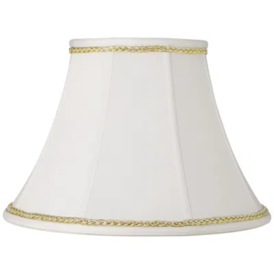 Springcrest White Shade With Gold And Gray Twist Trim 9x18x13 (spider)