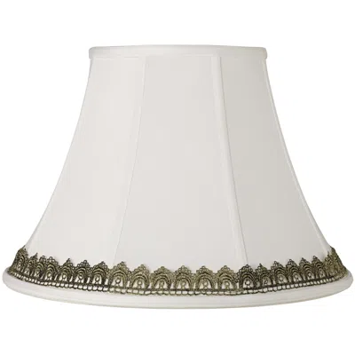 Springcrest White Shade With Gold Lace Trim 9x18x13 (spider)