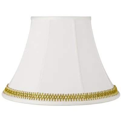 Springcrest White Shade With Gold Satin Weave Trim 9x18x13 (spider)