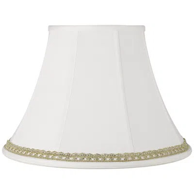 Springcrest White Shade With Lace And Rhinestone Trim 9x18x13 (spider)