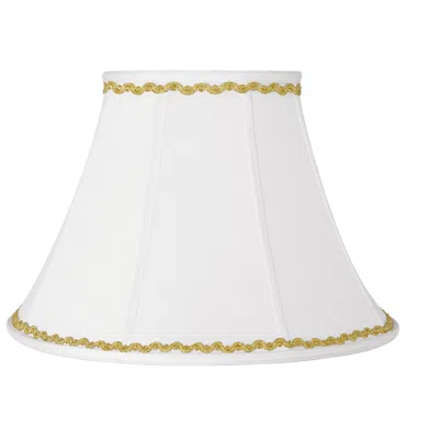 Springcrest White Shade With Metallic Gold Wave Trim 9x18x13 (spider)