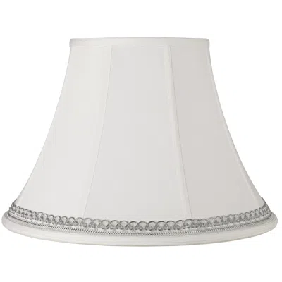Springcrest White Shade With Silver Looped Trim 9x18x13 (spider)