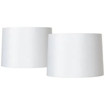 Springcrest White Tapered Drum Lamp Shades 13x14x10 (spider) Set Of 2