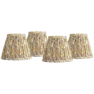 Springcrest Yellow Pleated Clip-on Lamp Shades 3.5x6x5 Set Of 4