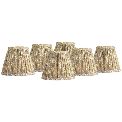 Springcrest Yellow Pleated Clip-on Lamp Shades 3.5x6x5 Set Of 6