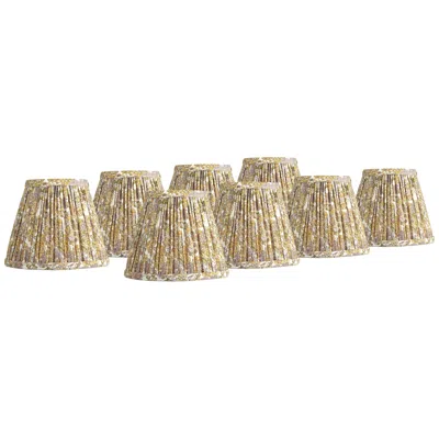 Springcrest Yellow Pleated Clip-on Lamp Shades 3.5x6x5 Set Of 8
