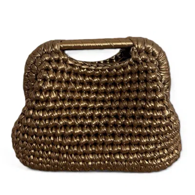 Springmoonatelier Women's Brown / Gold Handmade Bronze Metallic Bag Of Elegance In Multi