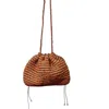 Springmoonatelier Women's Brown Handmade Mocha Mousse Raffia Shoulder And Crossbody Bag – Chic And Elegant