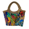 Springmoonatelier Women's Colorful Jute Straw Beach Bag - Small