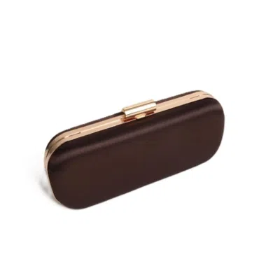 Springmoonatelier Women's Gold-plated Brown Metallic Clutch Bag - Small Size, Big Elegance