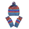 Springmoonatelier Women's Handcrafted Wool Hat And Fingerless Gloves - Mixed Color Dark Gray