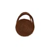 Springmoonatelier Women's Handmade Brown Spiral Raffia Mini Handbag