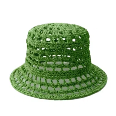 Springmoonatelier Women's Handmade Green  Crochet Hat – Sustainable Artisan Design