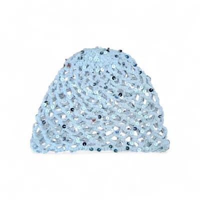Springmoonatelier Women's Handmade Mesh Summer Hat White – Sparkling Beach And Festival Hair Accessory