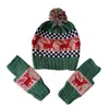 Springmoonatelier Women's Handmade New Year Wool Hat And Glove Set - Green & Pink