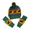 Springmoonatelier Women's Handmade New Year Wool Hat And Glove Set - Green & Yellow
