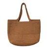 Springmoonatelier Women's Handmade Raffia Brown Summer Sun Shoulder And Handbag