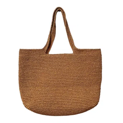 Springmoonatelier Women's Handmade Raffia Brown Summer Sun Shoulder And Handbag