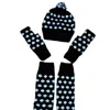 Springmoonatelier Women's Handmade Wool Black & White Hat - Gloves - Socks Set