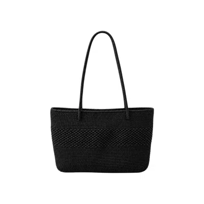 Springmoonatelier Women's Luxury Handmade Natural Woven Bag Black – Large Boho Beach And Everyday Shopping Bag