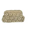 Springmoonatelier Women's Neutrals Handmade Cream Raffia Clutch Bag With Floral Motifs – Elegant Spring And Summer Pur