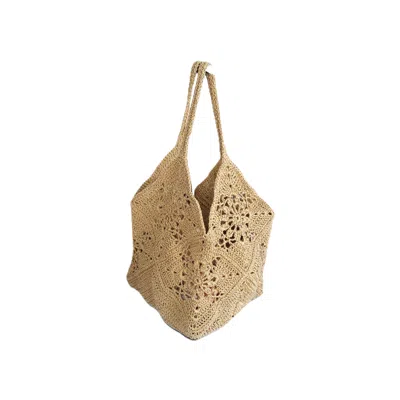 Springmoonatelier Women's Neutrals Handmade Straw Tote Bag – A Unique Summer Bag