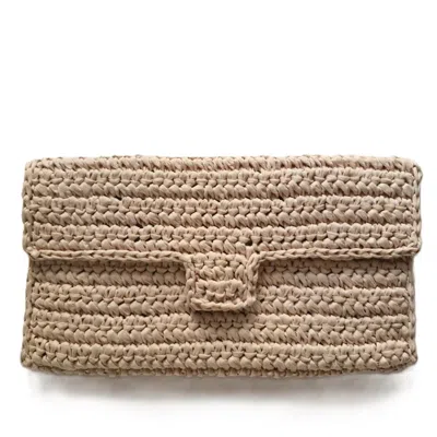 Springmoonatelier Women's Neutrals Luxury Handwoven Raffia Wallet – Timeless Cream Clutch For Everyday Elegance In White