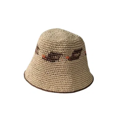 Springmoonatelier Women's Neutrals Sun Love Raffia Bucket Hats Brown