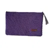 Springmoonatelier Women's Pink / Purple Handmade Purple  Cotton Clutch Bag