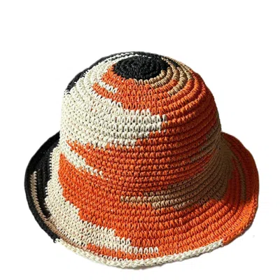 Springmoonatelier Women's Rainbow Raffia Hats Orange