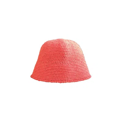 Springmoonatelier Women's Red Raffia Special Summer Hat