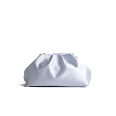 Springmoonatelier Women's Royal Silver Satin Evening Clutch