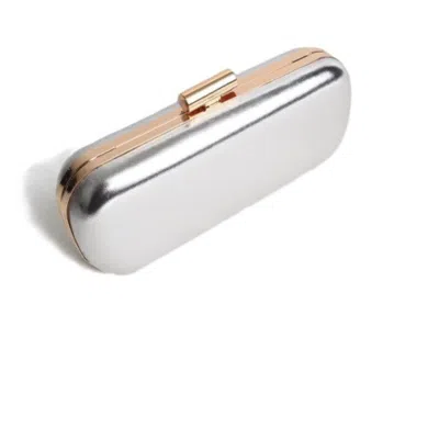 Springmoonatelier Women's Silver / Rose Gold Gold-trimmed Silver Metallic Clutch – Small Size, Big Elegance