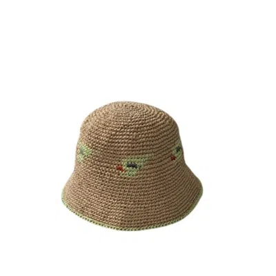 Springmoonatelier Women's Yellow / Orange Sun Love Raffia Bucket Hats Yellow In Yellow/orange