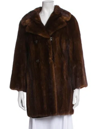 Pre-owned Spritzer Bros. Mink Faux Fur Coat In Brown