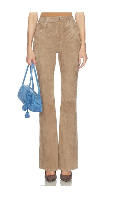 Sprwmn 5 Pocket Micro Flare Pant In Taupe