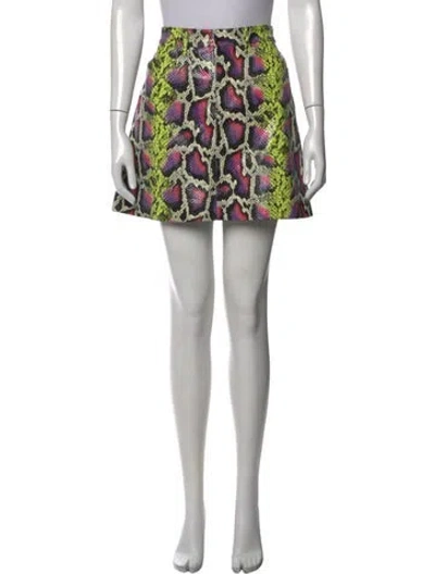 Pre-owned Sprwmn Animal Print Mini Skirt In White