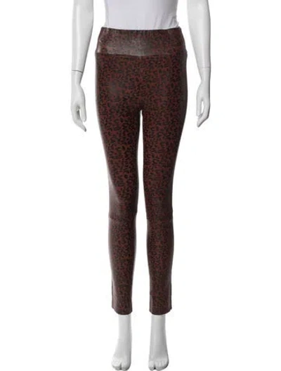 Pre-owned Sprwmn Animal Print Skinny Leg Pants In Multi