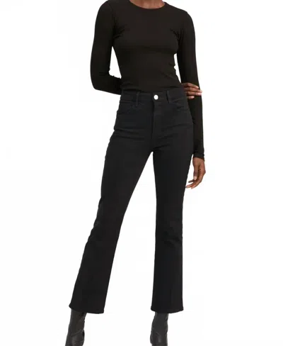 Sprwmn Ankle Flare Denim Pant In Ella In Black